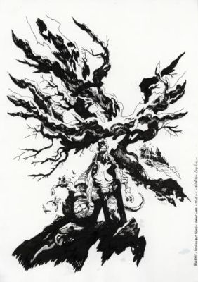 Cyrille Pomès | Hellboy, nothing but blood, variant cover | Galerie 9ème Art
