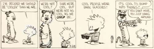 Watterson, Bill - Bill Watterson Calvin and Hobbes Daily Comic Strip Original Art dated 3-28-86 (United Press Syndicate, 1986)....