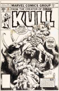 Chan, Ernie - Ernie Chan, Rudy Nebres, and John Romita Sr. Kull, the Destroyer #23 Cover Original Art (Marvel, 1977)....