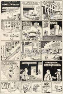 Gilbert Shelton and Dave Sheridan The Fabulous Furry Freak Brothers #5 Complete 1-Page Story Original Art (Rip Off...