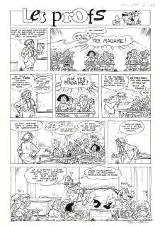 LES PROFS, Pica, tome 3, 2001, planche n°115, encre, papier, 297 x 430… | Bamboo Edition