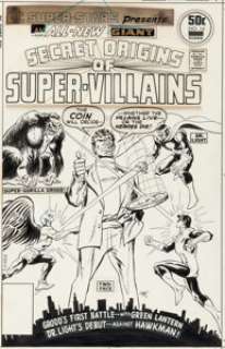 Jim Aparo - DC Super Stars #14 Secret Origins of Super-Villains Cover Original Art (DC, 1977)....