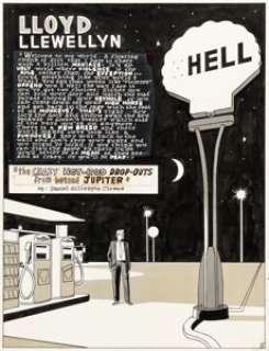 Daniel Clowes | Lloyd Llewellyn #3 Title Splash Page 1 Original Art (Fantagraphics, 1986). | Heritage