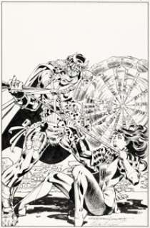 Brent Anderson and Scott Williams - Strikeforce: Morituri #7 Cover Original Art (Marvel, 1987).