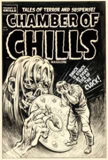 Howard Nostrand Chamber of Chills #20 Cover Original Art (Harvey, 1953).