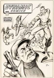 Gus Ricca (attributed) Dynamic Comics #14 Cover Original Art (Chesler, 1945). | Heritage