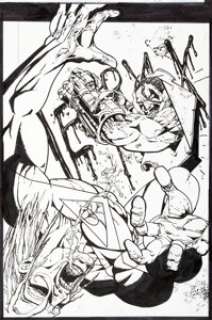 Simon Bisley The Authority / Lobo: Jingle Hell #1 Splash Page 34 Original Art (DC, 2004).