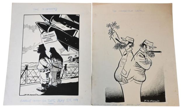 Lot 109 - 5 Dick Hodgins (American 20th Century), Original Editorial Cartoons Five original pen and ink editorial cartoons on… | misc / divers