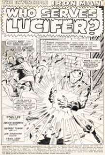 George Tuska and Mike Esposito (as Joe Gaudioso) Iron Man #20 Splash Page 1 Original Art (Marvel, 1969). | Heritage