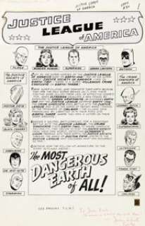 Mike Sekowsky and Bernard Sachs Justice League of America #30 JLA/JSA Team-up Splash Page 1 Original Art (DC, 1964).
