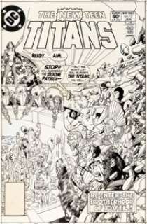 George Pérez and Romeo Tanghal The New Teen Titans #15 Cover Original Art (DC, 1982).