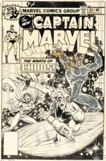 Pat Broderick and Joe Rubinstein Captain Marvel #61 Cover Original Art (Marvel, 1979).