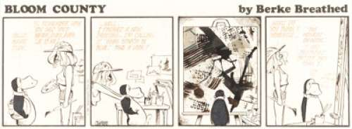 Berke Breathed Bloom County Daily Comic Strip Original Art dated 2-3-87 (Washington Post Co., 1987).