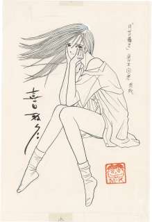 Masahiko Kikuni’s Hand-Drawn Illustration "Moonlight Whispers" | Mandarake (Big Web)