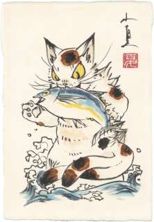 Konatsu Hand-Drawn Color Illustration "Bakeneko Kaiju Negora" | Mandarake (Big Web)