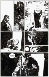 Mike Mignola Hellboy, the Corpse and the Iron Shoes "The Iron Shoes" Story Page 2 Original Art (Dark Horse, 1996).