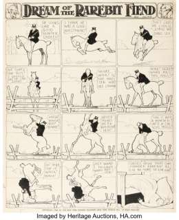 Winsor McCay (as Silas) Dream of the Rarebit Fiend Sunday Comic Strip Original Art (New York Herald, 1908).