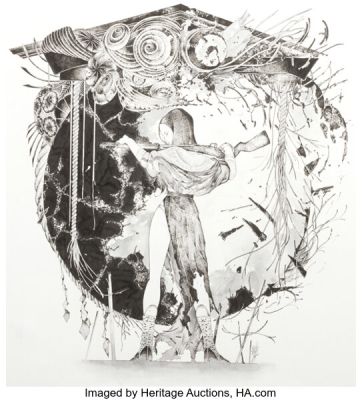 Peach Momoko - Woman with Gun Illustration Original Art (undated). | Heritage