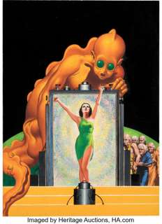 Virgil Finlay Super Science Stories February 1943 "Circle of Youth" Cover Painting Original Art (Popular Publications, 1943). | Heritage