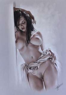 Denis P | Denis Prenzel - Original Pastel Zeichung joan (32 x 45 cm - Page volante - (2023) | Catawiki