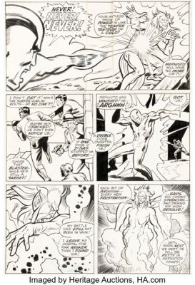 John Buscema, Herb Trimpe, and Chic Stone The Silver Surfer #17 Mephisto Story Page 19 Original Art (Marvel, 1970).