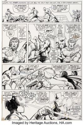 Barry Smith and Tom Sutton The Avengers #99 Story Page 18 Original Art (Marvel, 1972).