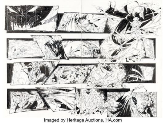 Angel Medina and Danny Miki Spawn #115 Double Page Spread 8-9 Original Art (Image, 2001).