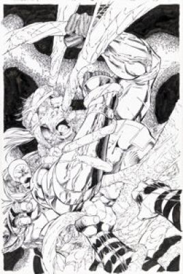 Jim Lee and Richard Bennett Stormwatch #47 Splash Page 17 Original Art (Image, 1997).