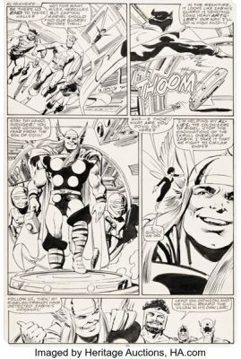 John Byrne and Kyle Baker The Avengers Annual #14 Story Page 25 Original Art (Marvel, 1985).