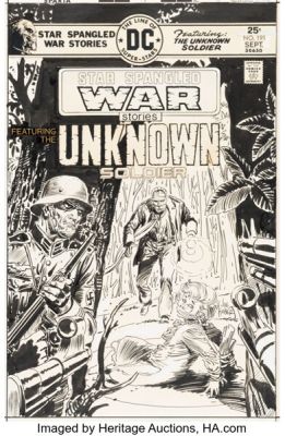 Joe Kubert Star Spangled War Stories #191 Unknown Soldier Cover Original Art (DC, 1975).