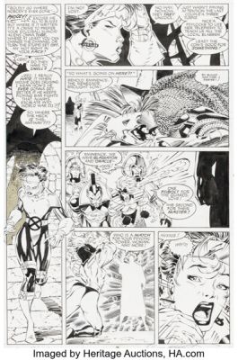 Jim Lee and Scott Williams The Uncanny X-Men #275 Jubilee Story Page 38 Original Art (Marvel, 1991).