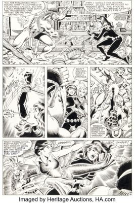 George Pérez, Joe Sinnott, and Jack Abel (as J.J. Sinnabel) Marvel Fanfare #11 Black Widow Story Page 16 Original Art (Marvel, 1983). | Heritage