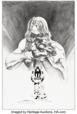 Steve Epting Captain America #12 "The Winter Soldier, Part 4" Cover Original Art (Marvel, 2005). | Heritage