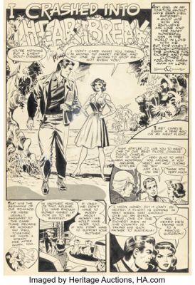 Wally Wood and Harry Harrison All True Romance #6 Complete 9-Page Story Original Art (Comic Media, 1952). (Total: 9 Original Art) | Heritage