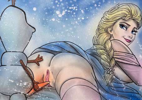 Alvin Silvrants | Frozen Snow Fever - Olaf is growing a firm carrot - Original drawing in colour by Alvin Silvrants | Catawiki