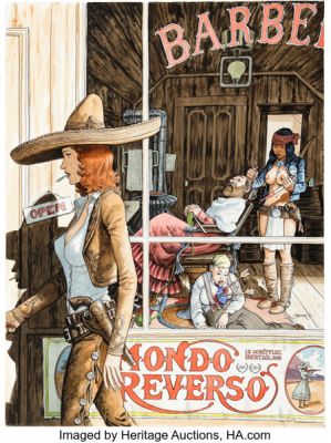 Dominique Bertail Mondo Reverso Cover Original Art (Les Éditions Audie, 2017).