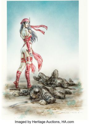 Luis Royo - Elektra Natchios, The Assassin Illustration Original Art (DC/Yamato USA, 2017). | Heritage