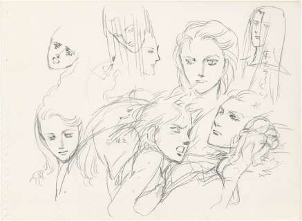 Moto Hagio’s hand-drawn illustration "Mesh" | Mandarake (Big Web)