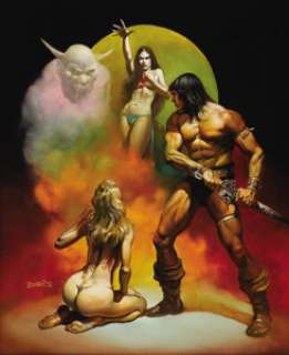 Boris Vallejo - "Conan the Freebooter" Paperback Cover Painting Original Art (Ace Books, 1977). Boris - | Heritage