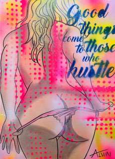 Alvin Silvrants | Big Booty Hustle - Original drawing in colour by Alvin Silvrants | Catawiki