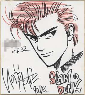 Takehiko Inoue Hand-Drawn Color Shikishi "SLAM DUNK" Hanamichi Sakuragi