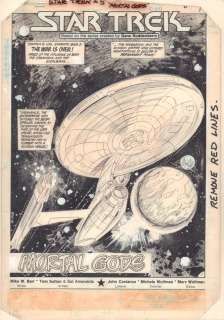 Sal Amendola, Tom Sutton - Star trek #5 p. 1 - ‘mortal gods‘ title splash - enterprise - 1984