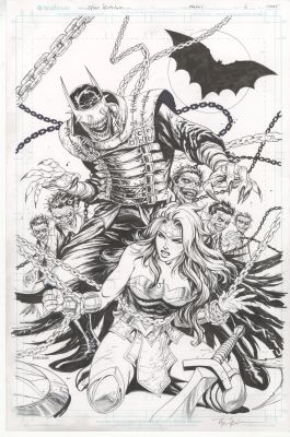 Dark Knights Metal #6 Variant Cover Original Art Batman Who Laughs Kirkham | Neat Stuff Vault