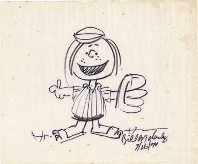 Bill Melendez Hand-Drawn Illustration "Peanuts" Peppermint Patty | Mandarake (Big Web)