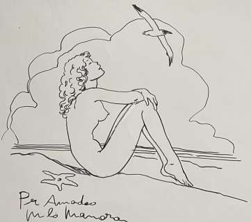 Manara, Milo | Milo Manara - Original sketch "Miele" | Catawiki