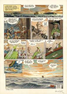 Jean-Louis Mourier - Planche originale, page de fin de l‘album - Retour à Vocable - Les Feux d‘Askell