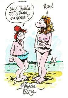 Florence Cestac - Lot 122 - Quatre punaises au Club en édition originale, agrémenté d’une dédicace. Proche de l’état neuf.