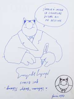 Philippe Geluck | Illustration au feutre fin dans le T1 du chat en eo | Septimus