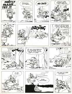 Remacle - Lot 492 - Hultrasson chez les Scots, planche originale à l’encre de chine.