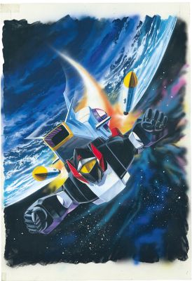 Kazuo Okazaki’s hand-drawn color manuscript "Light Speed Electric God Albegas" | Mandarake (Big Web)